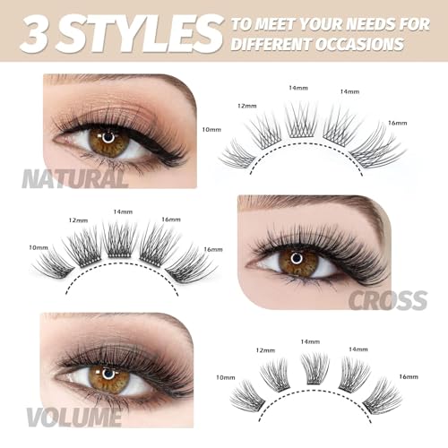 120 Cluster Natural Eyelash Extension Kit for DIY Home Use