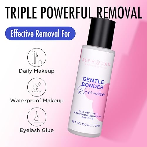 BEPHOLAN Cluster Lash Glue Remover, 100ml, For Eyes, Makeup Removal