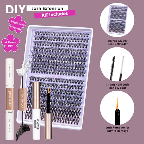 DIY Eyelash Extension Kit: 320 Pcs Individual Lashes with Tools